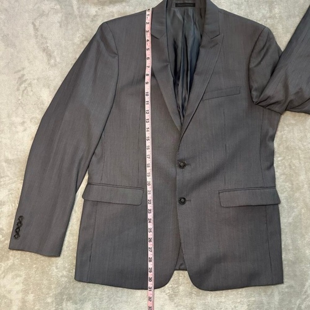Calvin Klein 100% Wool Blazer Size 42R Gray Extreme Slim Fit 2 Button Sport Coat - Picture 7 of 15